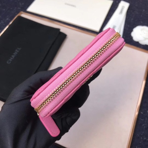 (미러급) 샤넬 캐비어 쉐브론 카드지갑 핫핑크