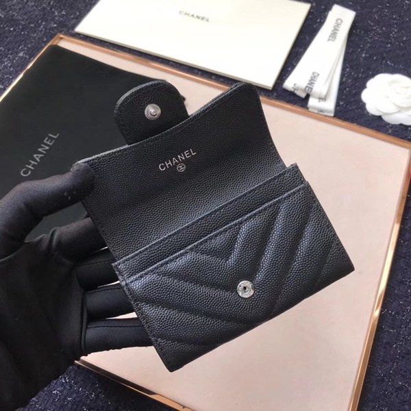 (미러급) 샤넬 캐비어 플랩카드지갑 블랙
