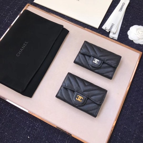 (미러급) 샤넬 캐비어 플랩카드지갑 블랙