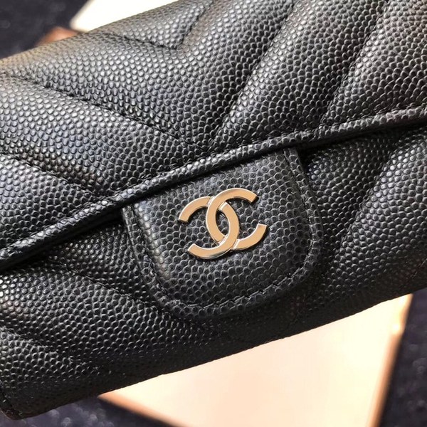 (미러급) 샤넬 캐비어 플랩카드지갑 블랙