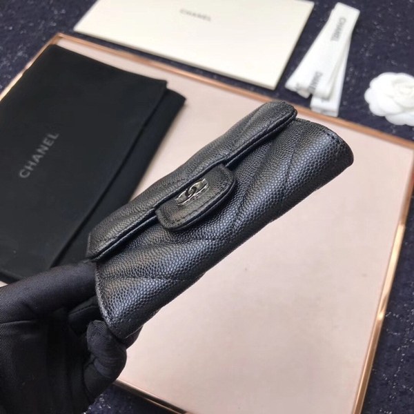 (미러급) 샤넬 캐비어 플랩카드지갑 블랙