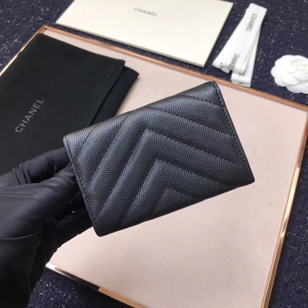 (미러급) 샤넬 캐비어 플랩카드지갑 블랙
