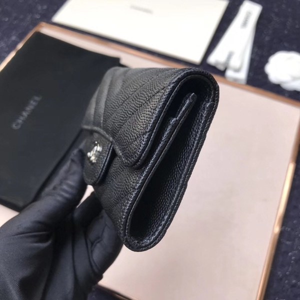 (미러급) 샤넬 캐비어 플랩카드지갑 블랙