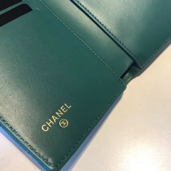 샤넬 중지갑 캐비어 그린 금장