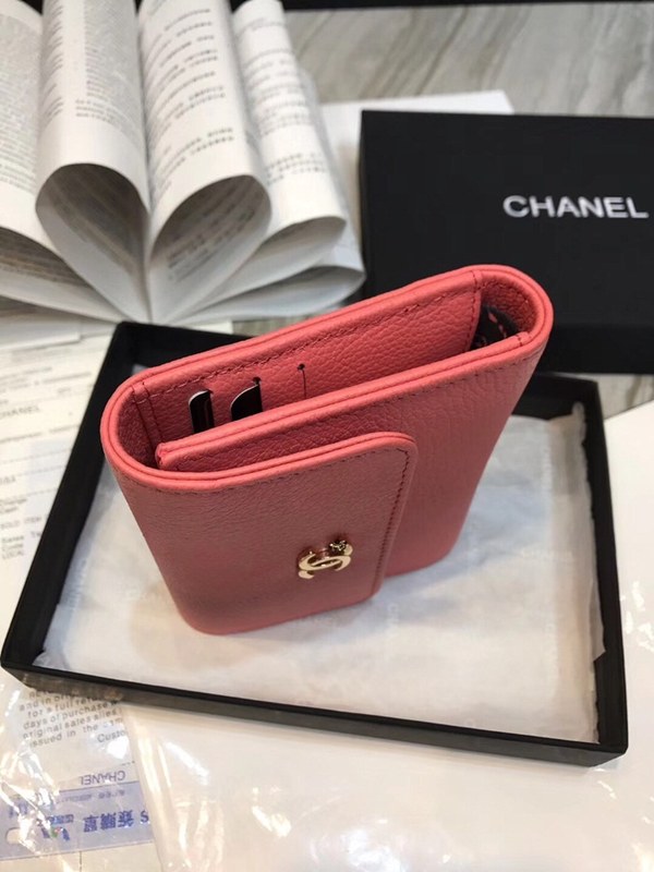 샤넬 소가죽 반지갑 80020 핑크