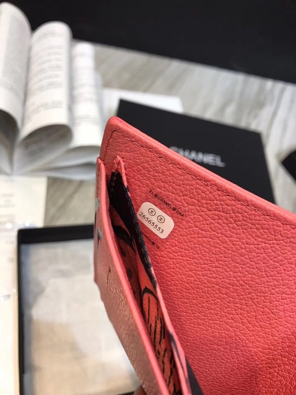 샤넬 소가죽 반지갑 80020 핑크