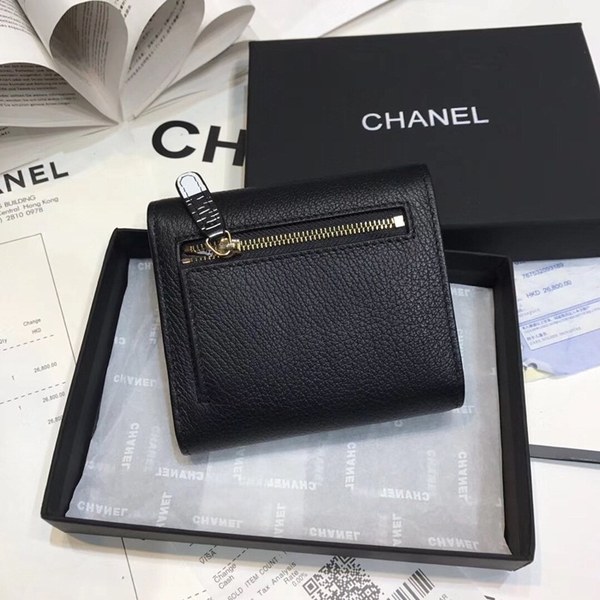 샤넬 소가죽 반지갑 80020 블랙