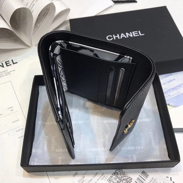 샤넬 소가죽 반지갑 80020 블랙