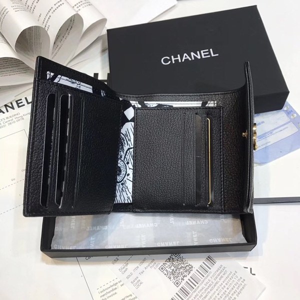 샤넬 소가죽 반지갑 80020 블랙