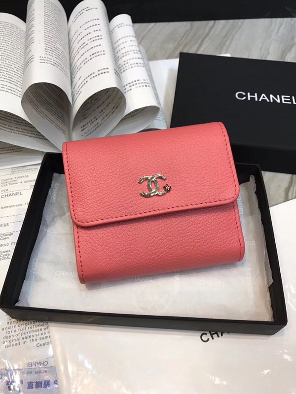 샤넬 소가죽 반지갑 80020 핑크