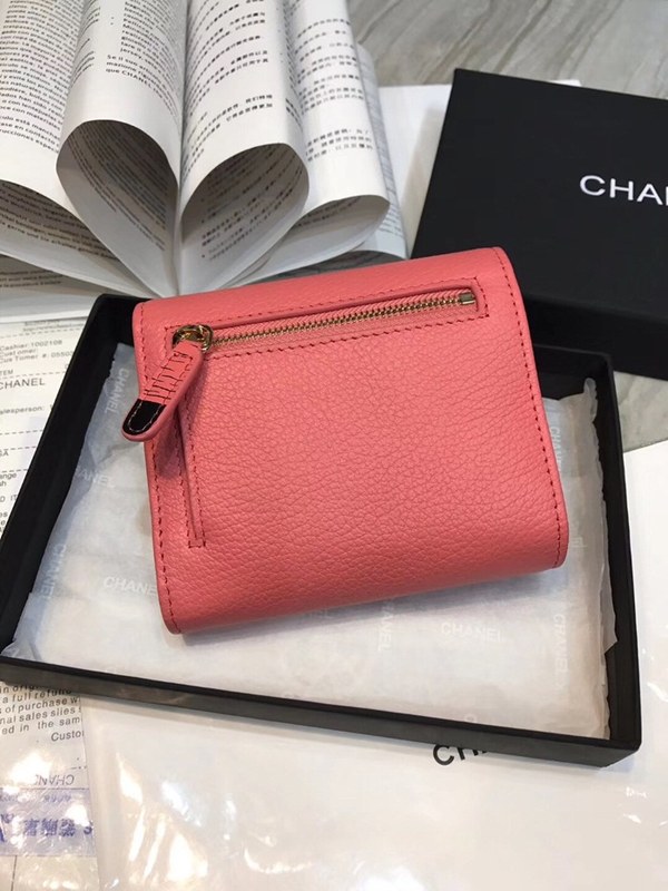 샤넬 소가죽 반지갑 80020 핑크