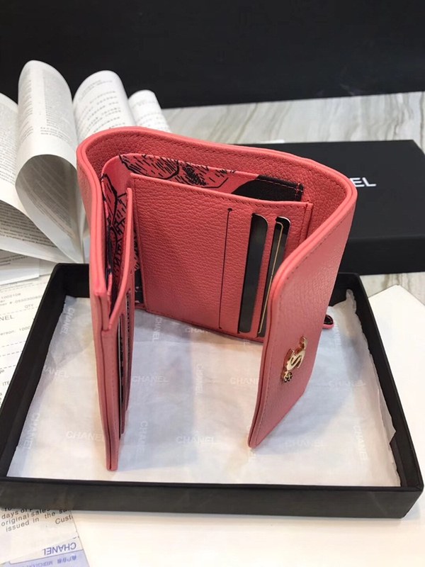 샤넬 소가죽 반지갑 80020 핑크