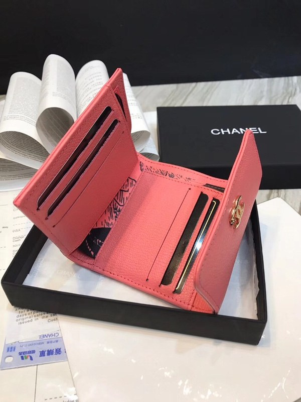 샤넬 소가죽 반지갑 80020 핑크