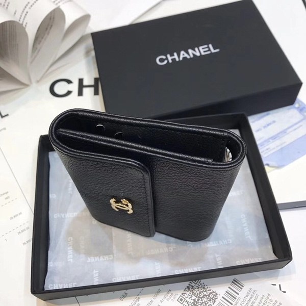 샤넬 소가죽 반지갑 80020 블랙