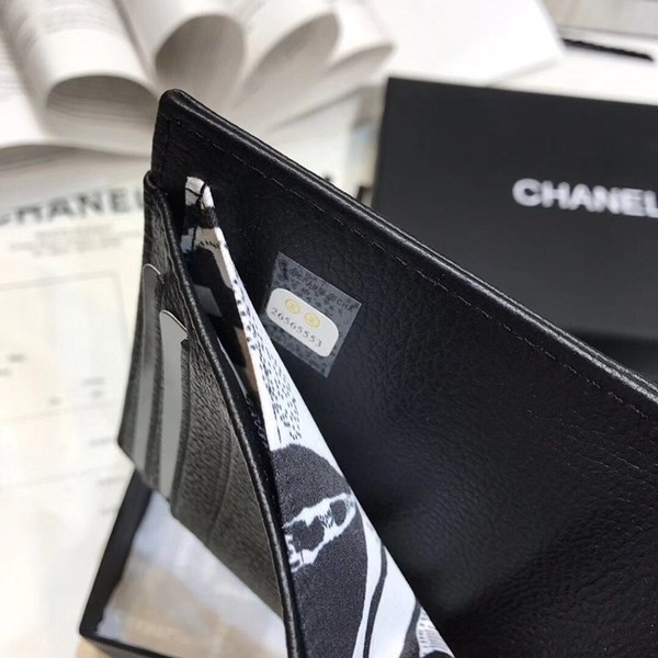 샤넬 소가죽 반지갑 80020 블랙