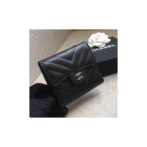 [미러급]샤넬 램스킨 쉐브론 반지갑