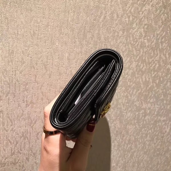 샤넬 보이 반지갑 램스킨 블랙 금장