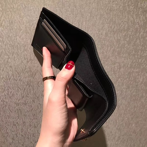 샤넬 보이 반지갑 램스킨 블랙 금장