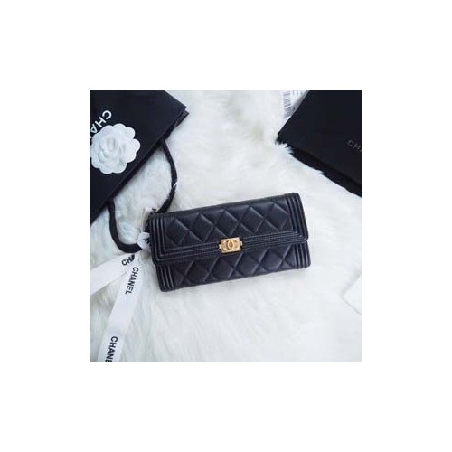 샤넬 보이장지갑 블랙 7742066