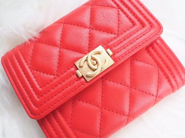 샤넬 레이보이 반지갑 A80734 레드