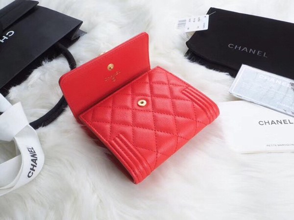 샤넬 레이보이 반지갑 A80734 레드