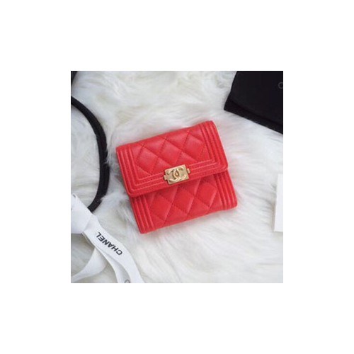 샤넬 레이보이 반지갑 A80734 레드