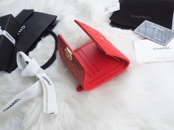 샤넬 레이보이 반지갑 A80734 레드