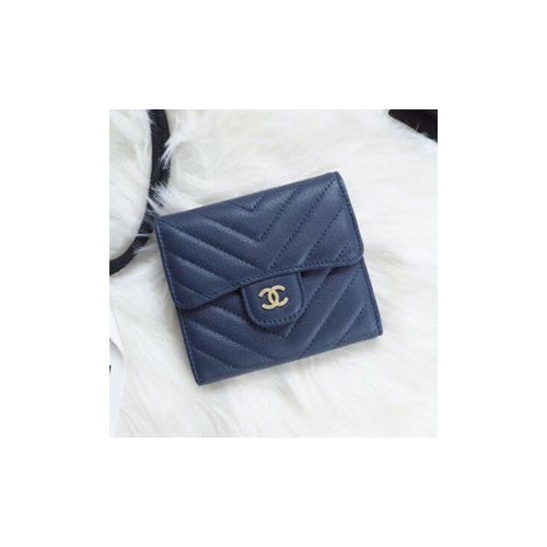 샤넬 보이 반지갑 블루 7738066