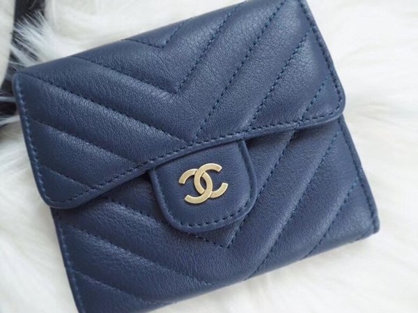 샤넬 보이 반지갑 블루 7738066