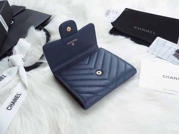 샤넬 보이 반지갑 블루 7738066