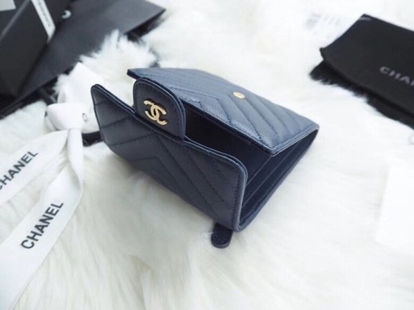 샤넬 보이 반지갑 블루 7738066