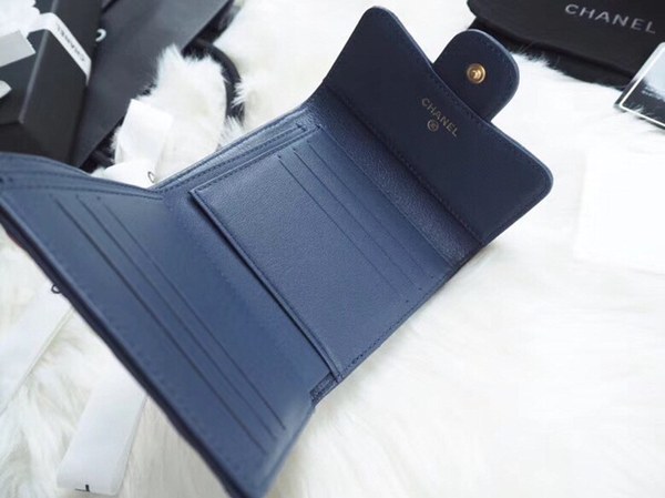 샤넬 보이 반지갑 블루 7738066