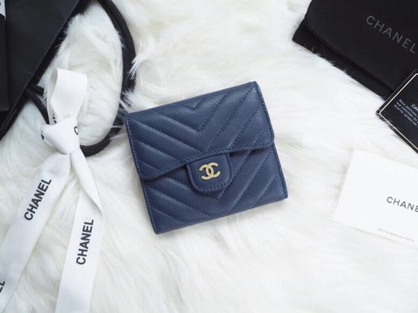 샤넬 보이 반지갑 블루 7738066