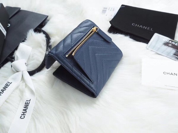 샤넬 보이 반지갑 블루 7738066