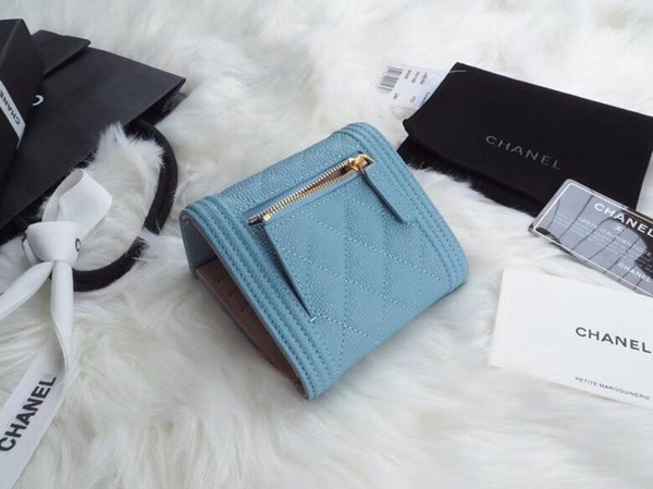 샤넬 레이보이 반지갑 A80734 블루