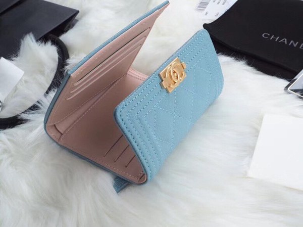 샤넬 레이보이 반지갑 A80734 블루