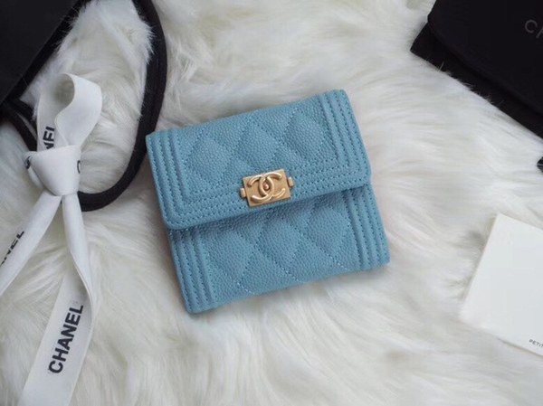샤넬 레이보이 반지갑 A80734 블루