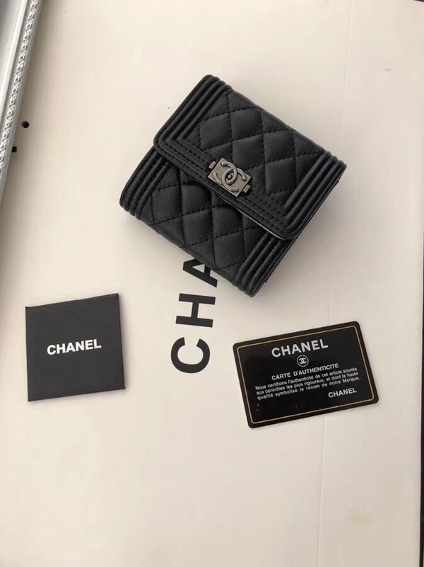Chanel 2020 여성용 보이 지갑 블랙