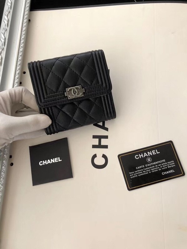 Chanel 2020 여성용 보이 지갑 블랙
