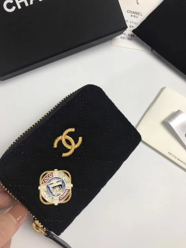 Chanel 2020 여성용 빈티지 참장식 지퍼 카드지갑