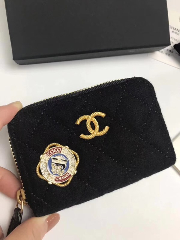 Chanel 2020 여성용 빈티지 참장식 지퍼 카드지갑