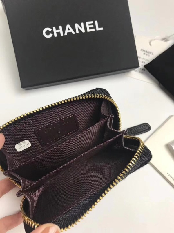 Chanel 2020 여성용 빈티지 참장식 지퍼 카드지갑