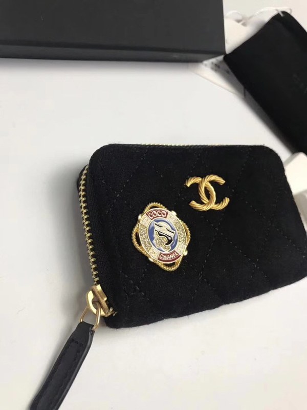 Chanel 2020 여성용 빈티지 참장식 지퍼 카드지갑