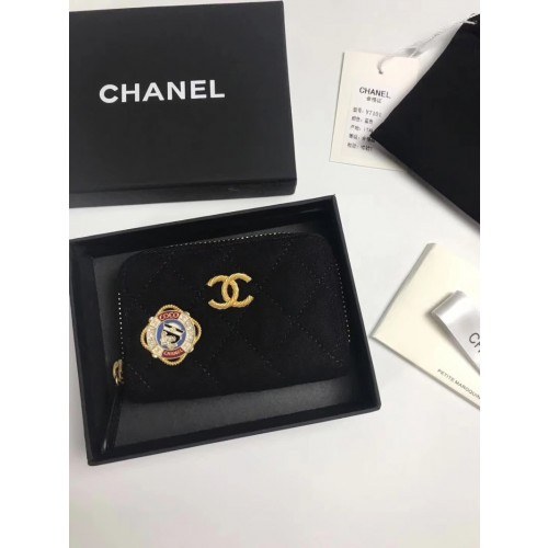 Chanel 2020 여성용 빈티지 참장식 지퍼 카드지갑