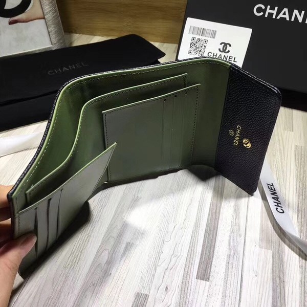 Chanel 2020 여성용 보이 캐비어 지피 반지갑 블랙,그레이,그린