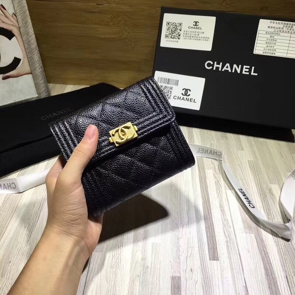 Chanel 2020 여성용 보이 캐비어 지피 반지갑 블랙,그레이,그린