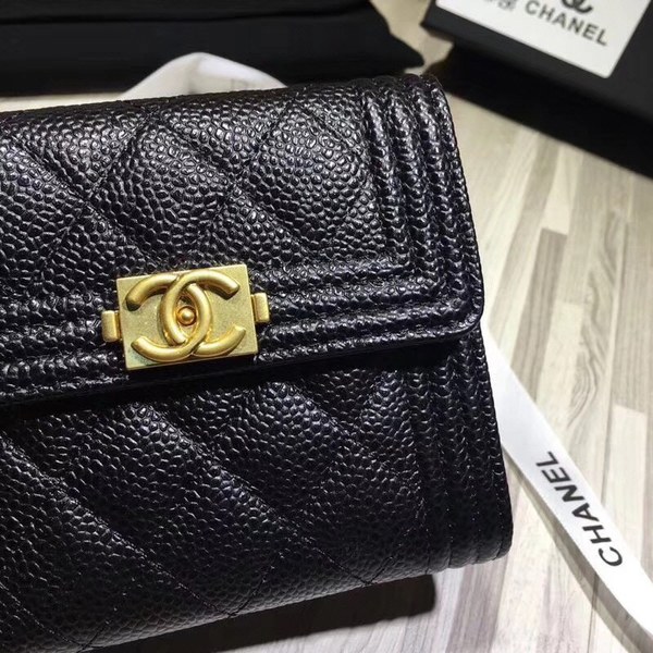 Chanel 2020 여성용 보이 캐비어 지피 반지갑 블랙,그레이,그린