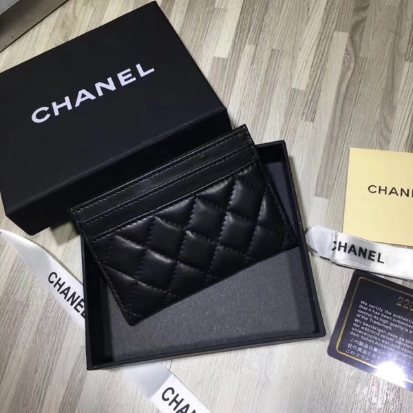 Chanel 2020 여성용 램스킨 보이 카드지갑 블랙금장,은장