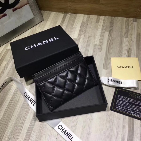 Chanel 2020 여성용 램스킨 보이 카드지갑 블랙금장,은장