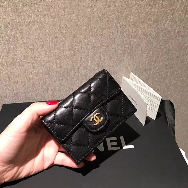 샤넬 램스킨 반지갑 c90